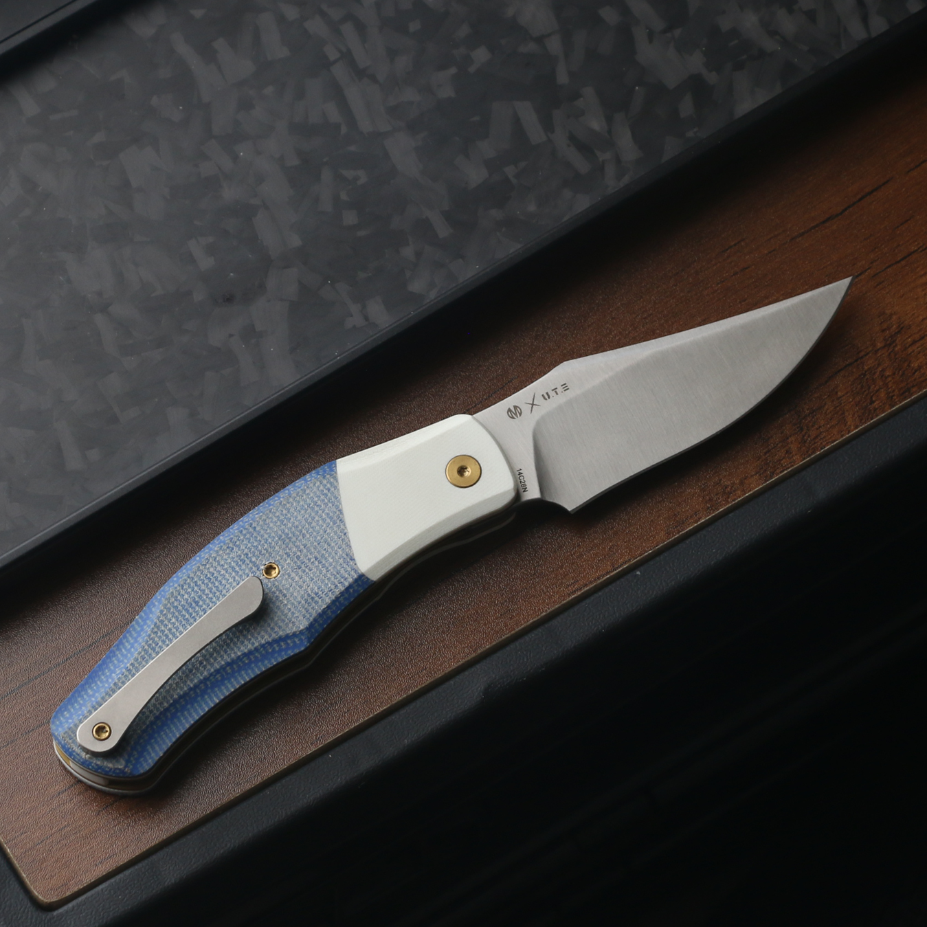 Old Fashioned  Blue Micarta White G10