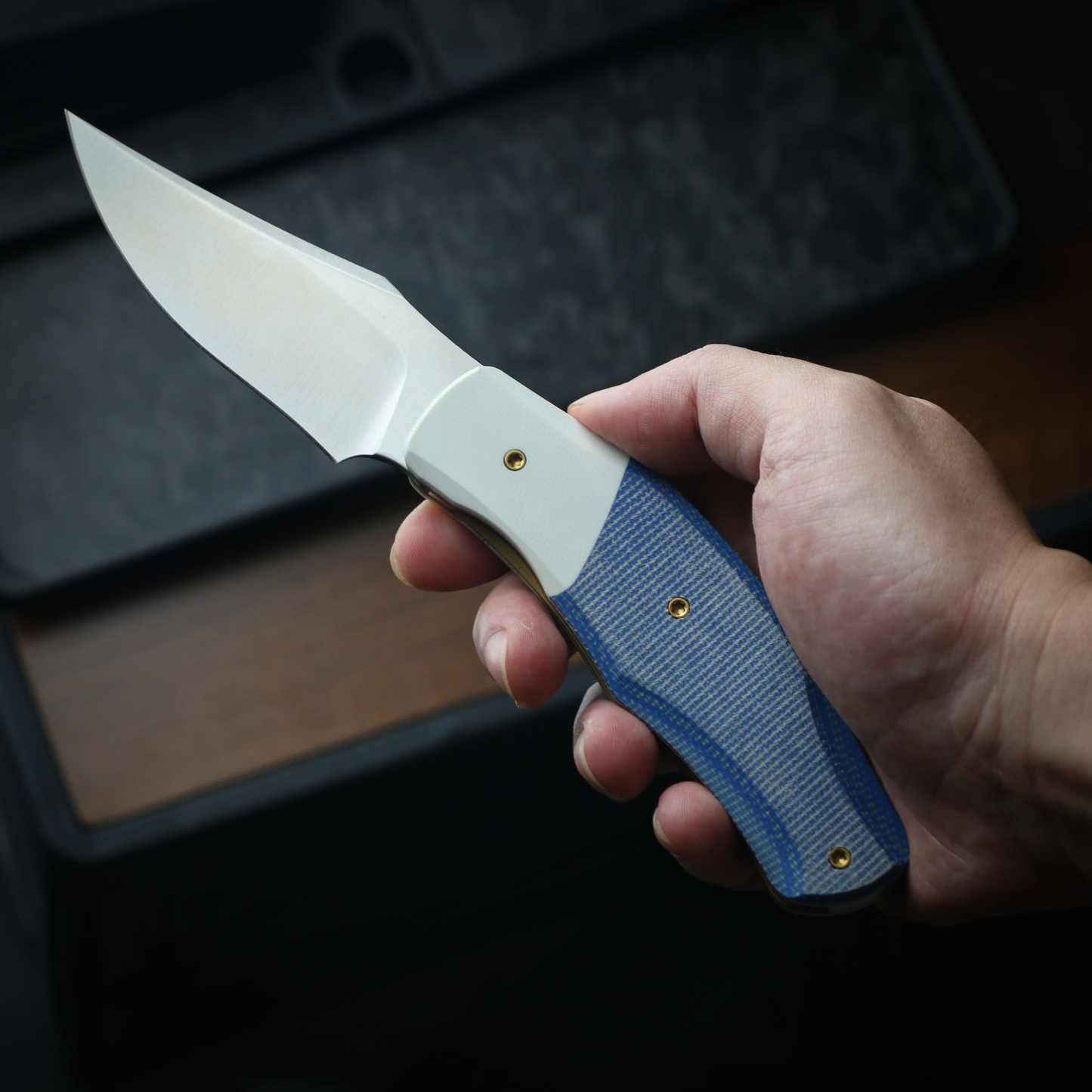 Old Fashioned  Blue Micarta White G10