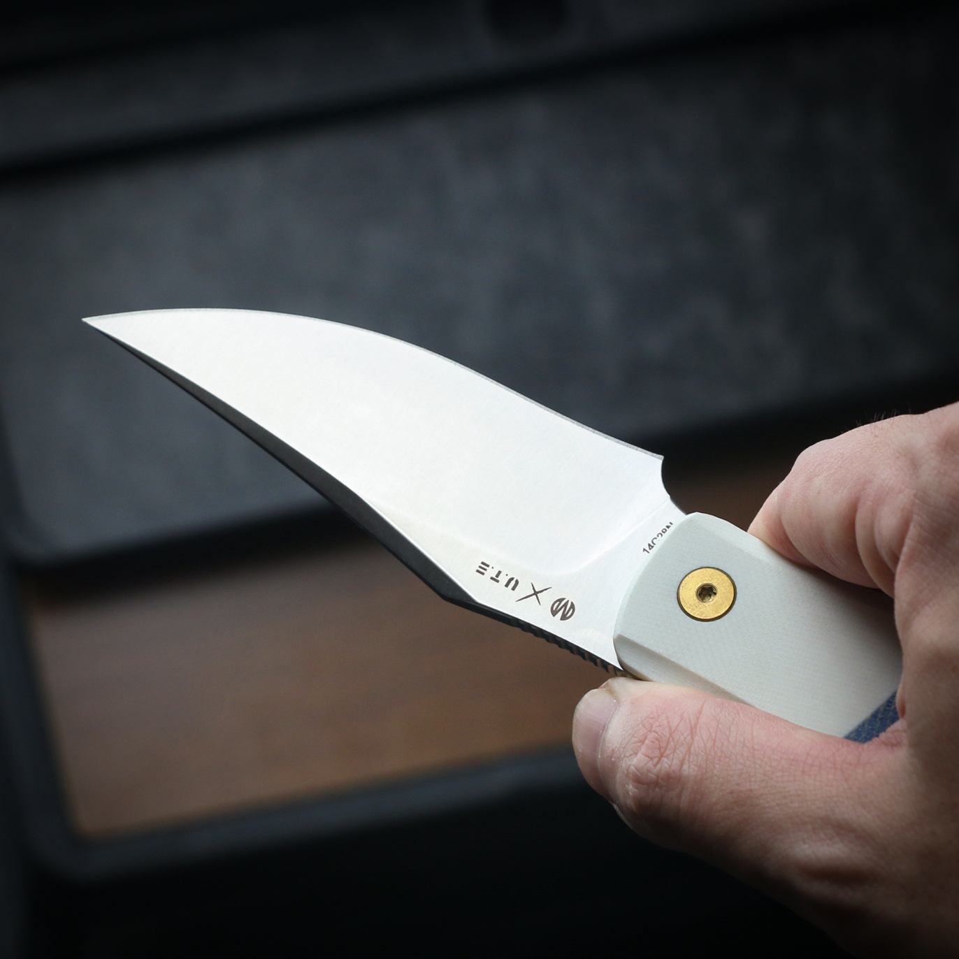 Old Fashioned  Blue Micarta White G10