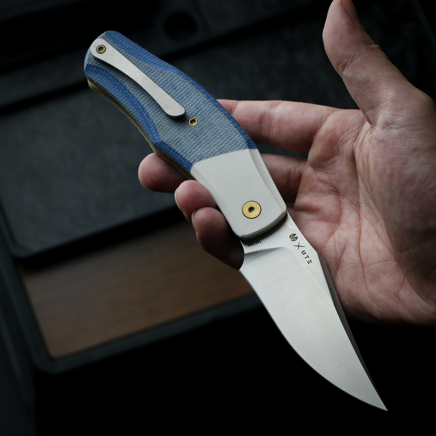 Old Fashioned  Blue Micarta White G10