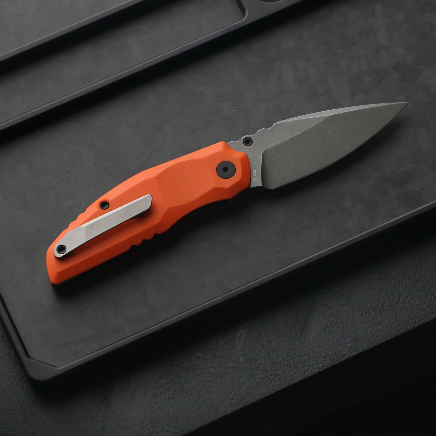 808Sustain CPM-S35VN Steel Orange G10 Handle