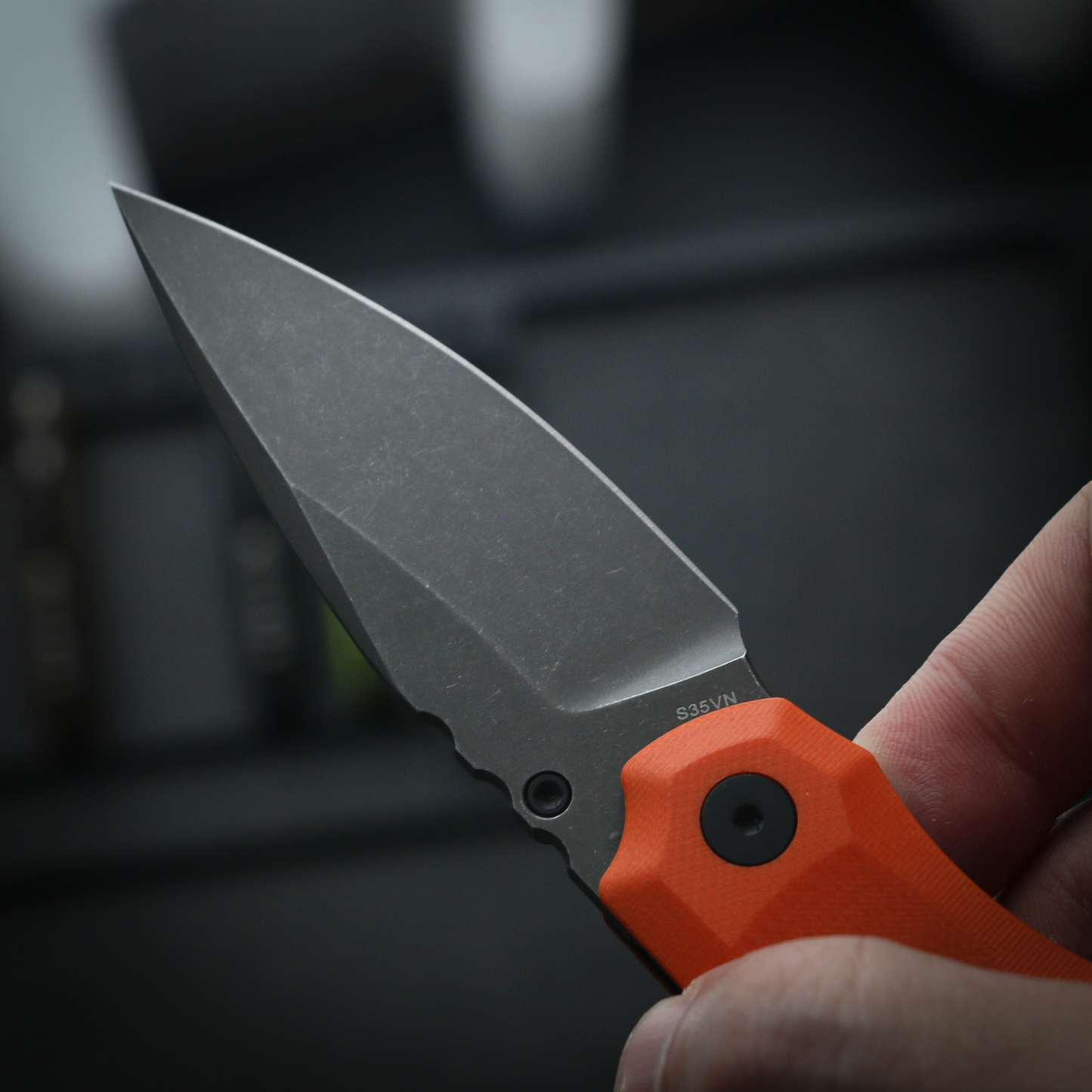808Sustain CPM-S35VN Steel Orange G10 Handle