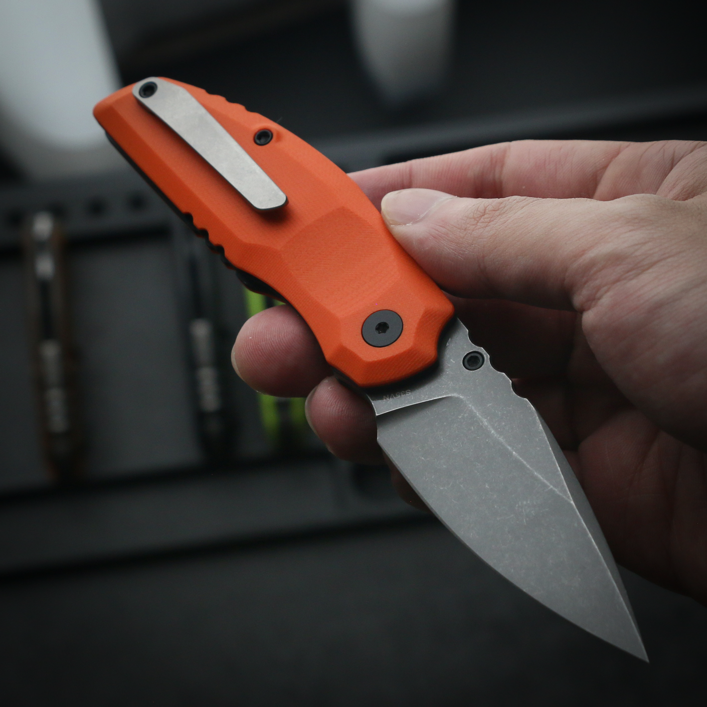 808Sustain CPM-S35VN Steel Orange G10 Handle